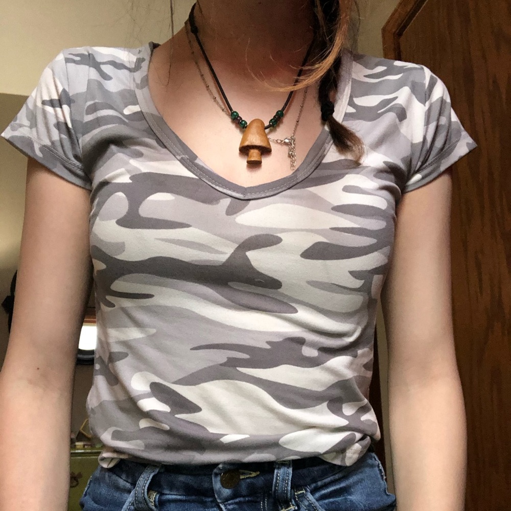 V-neck camo shirt